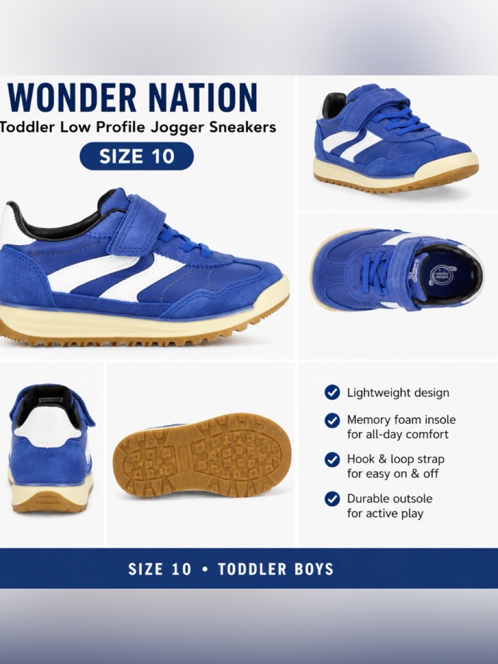 NWT Wonder Nation Toddler Low Profile Tennis Shoes
